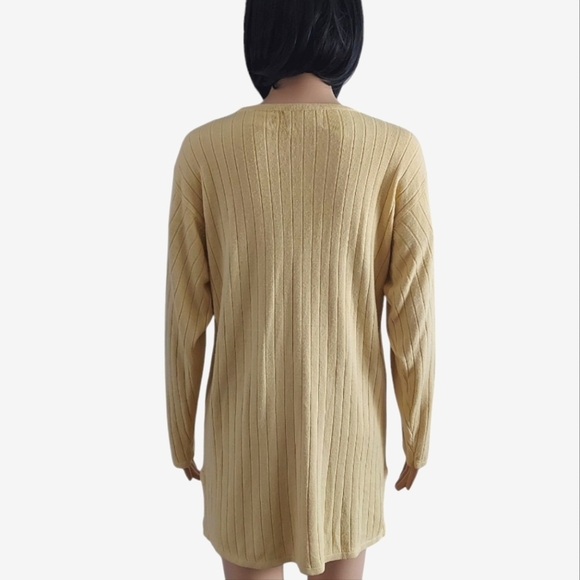 Vintage cross road light yellow long sleeves knit sweater, size M - Picture 5 of 10